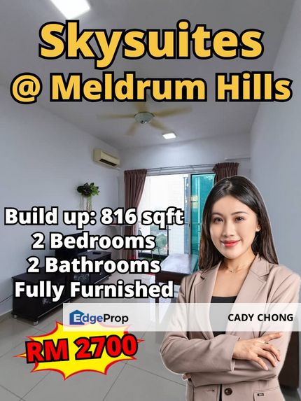 Skysuites @ Meldrum Hills 2 Bedrooms Fully Furnished For Rent, Johor, Johor Bahru