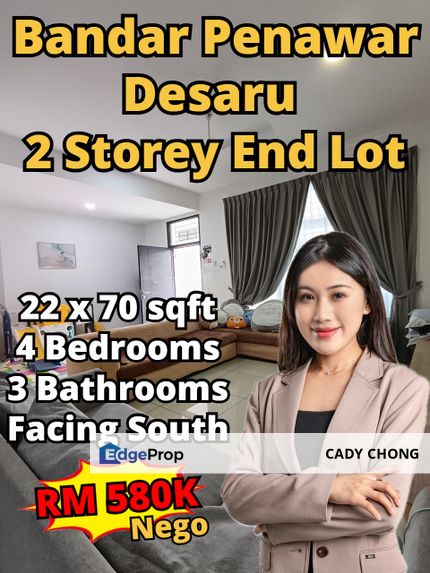 Bandar Penawar Desaru Double Storey Terrace House End Lot For Sale, Johor, Kota Tinggi