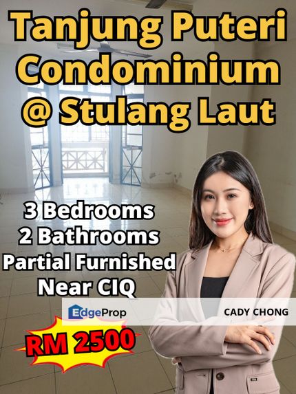 Tanjung Puteri Condominium @ Stulang Laut 3 Bedrooms Partial Furnished For Rent, Johor, Johor Bahru