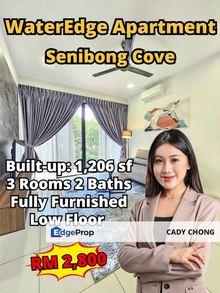 WaterEdge Apartment @ Senibong Cove 3 Bedrooms Fully Furnished Low Floor For Rent, Johor, Masai