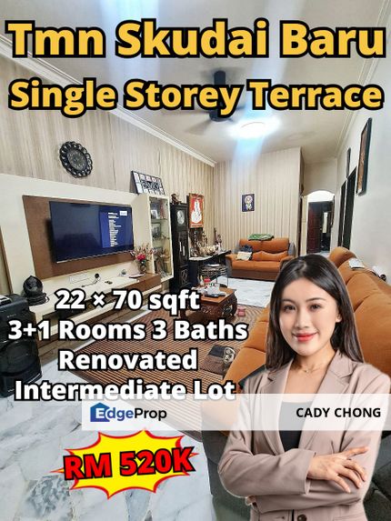 Taman Skudai Baru Single Storey Terrace House Renovated Unit For Sale, Johor, Skudai