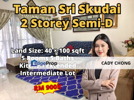 Taman Sri Skudai Double Storey Semi-D Renovated Unit For Sale, Johor, Skudai