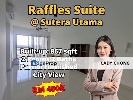 Raffles Suites @ Sutera Utama 2 Bedrooms City View For Sale, Johor, Skudai