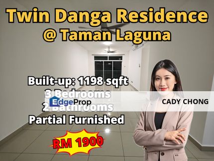 Twin Danga Residence @ Taman Laguna 3 Bedrooms Partial Furnished For Rent, Johor, Johor Bahru