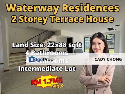 Waterway Residences Senibong Cove Double Storey Terrace House For Sale, Johor, Masai