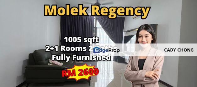 Molek Regency 2+1 Bedrooms High Floor Fully Furnished For Rent, Johor, Johor Bahru