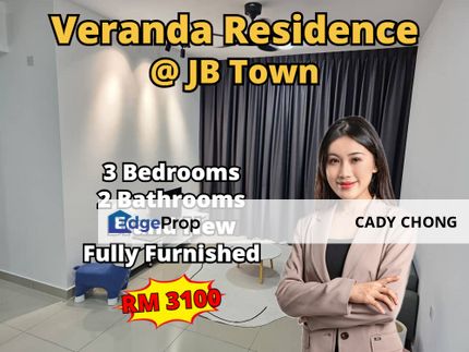 Veranda Residences @ JB Town 3 Bedrooms Fully Furnished For Rent, Johor, Johor Bahru