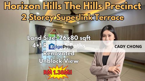 The Hills Precinct Horizon Hills Double Storey Superlink Terrace Renovated Unit For Sale, Johor, Nusajaya