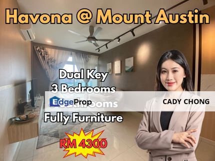 Havona @ Mount Austin Dual Key Fully Furnished Unit For Rent, Johor, Johor Bahru