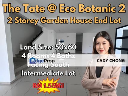 The Tate @ Eco Botanic 2 Double Storey Garden House End Lot with Land For Sale, Johor, 