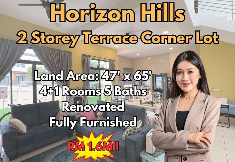 Horizon Hills Double Storey Terrace Corner Lot Fully Furnished & Renovated Unit For Sale
