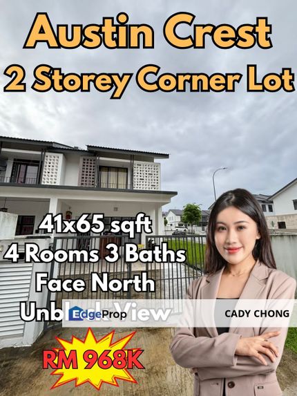 Crest Austin @ Ruby Double Storey Terrace House Corner Lot Original Condition For Sale, Johor, Johor Bahru