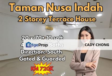 Taman Nusa Indah Double Storey Terrace House Renovated Unit For Sale, Johor, Nusajaya