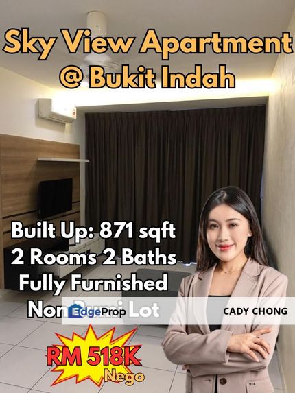 Sky View @ Bukit Indah 2 Bedrooms Fully Furnished For Sale, Johor, Bukit Indah