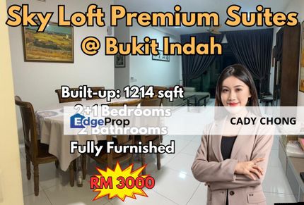 Sky Loft Premium Suites @ Bukit Indah 2+1 Bedrooms Fully Furnished For Rent, Johor, Johor Bahru