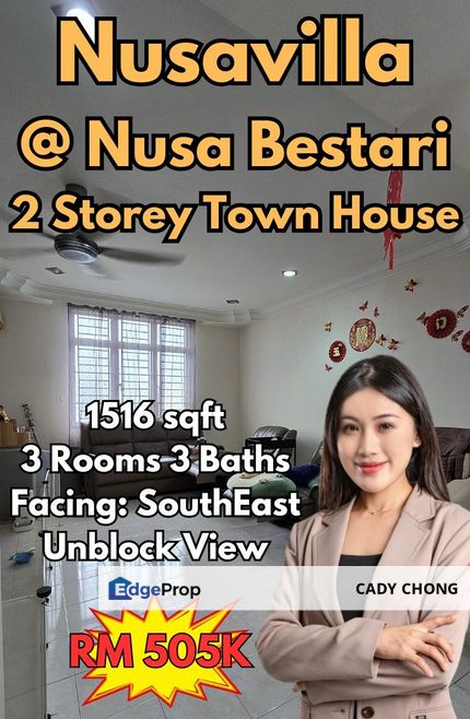 Nusavilla @ Nusa Bestari Double Storey Town House For Sale, Johor, Skudai