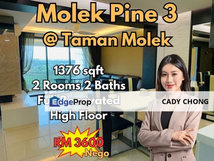 Molek Pine 3 @ Taman Molek 2 Bedrooms High Floor Fully Renovated Unit For Rent, Johor, Johor Bahru