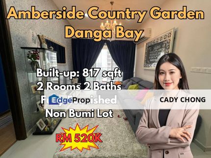 Amberside Country Garden @ Danga Bay 2 Bedrooms Fully Furnished For Sale, Johor, Johor Bahru