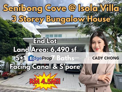 Isola Villa @ Senibong Cove 3 Storey Bungalow House End Lot For Sale, Johor, Masai