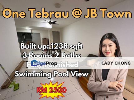 One Tebrau @ JB Town 3 Bedrooms Fully Furnished For Rent, Johor, Johor Bahru