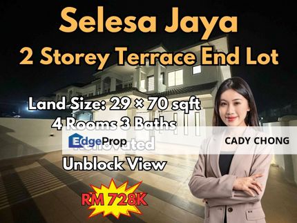 Selesa Jaya Double Storey Terrace End Lot Renovated Unit For Sale, Johor, Skudai