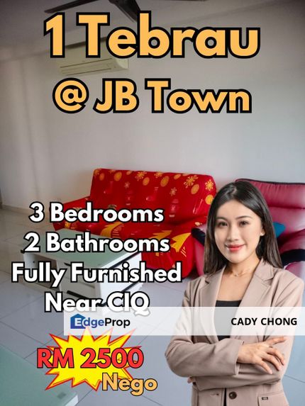 1 Tebrau @ JB Town 3 Bedrooms Fully Furnished For Rent, Johor, Johor Bahru