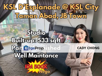 KSL D'Esplanade @ KSL City Taman Abad Studio For Sale, Johor, Johor Bahru