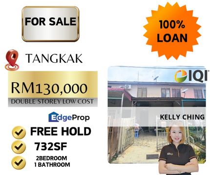 Low Cost double storey 100% loan, Johor, Tangkak