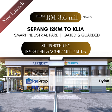 New 2 Storey Semi D Factory Sepang 77ft x 168ft  |  700+ acre Smart Industrial Park  |  Price from 3.6mil Only   全新双层半独立式工厂, Selangor, Sepang