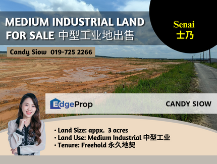 Senai 3 acres Medium Industrial Land, Johor, Senai