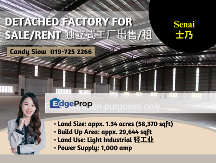 Senai BUA 30k 1,000 amp 1.5 Storey Detached Factory, Johor, Senai