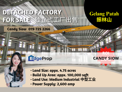 Gelang Patah BUA 100k 2600 amp Detached Factory, Johor, Gelang Patah