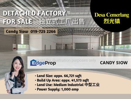 Desa Cemerlang BUA 41k 1000amp Detached Factory, Johor, Ulu Tiram