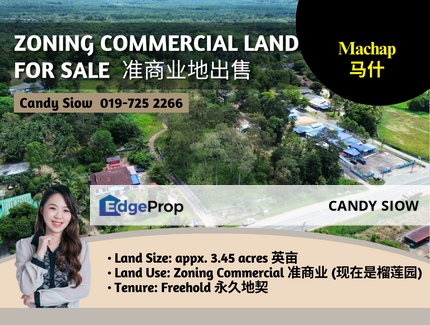 Machap 3.45ac Durian Farm Zoning Commercial, Johor, Simpang Renggam