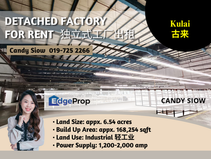 Kulai bua 168k 2000amp Detached Factory, Johor, Kulai