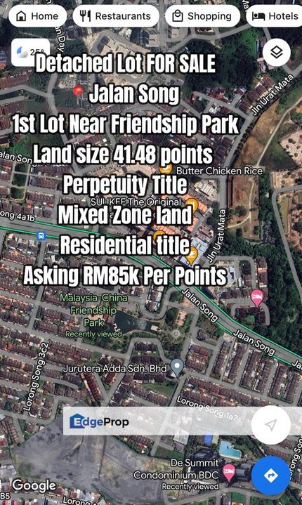 Detached Lot land at Jalan Song for sale, Sarawak, Kuching