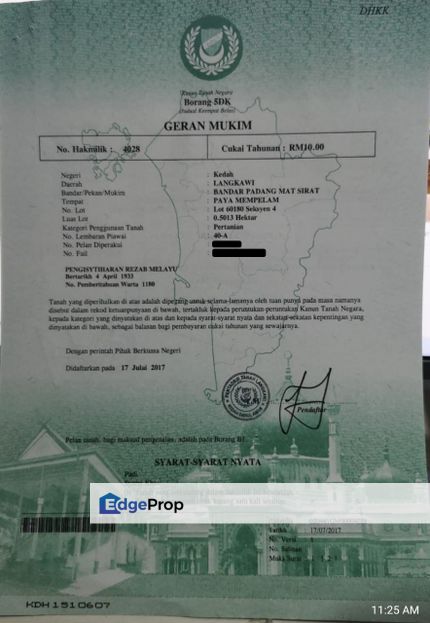 Tanah Pertanian Langkawi, Kedah, Langkawi