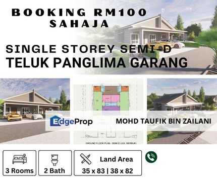 TAMAN BENTARA Jalan Merbuk, 42500 Teluk Panglima Garang, Selangor BERKEMBAR 1 TINGKAT, Selangor, Telok Panglima Garang