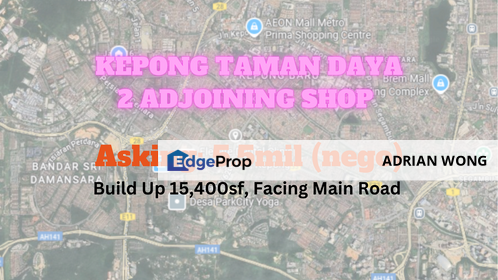 Kepong 2-adjoining Shop, Total Build Up 15400sf, 5.5 Storey, Facing Main Road!, Kuala Lumpur, Kepong