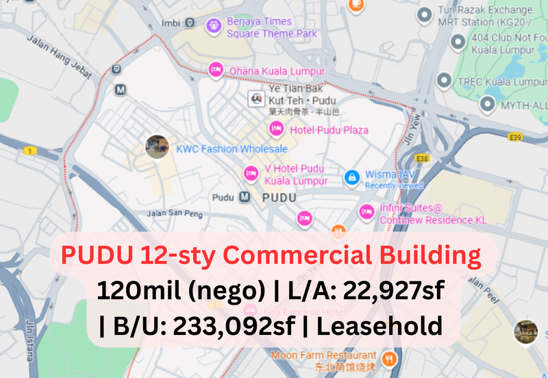 12-storey Commercial Building Main Road Jalan Pudu