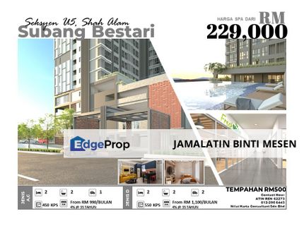 NEW LAUNCH CONDOMINIUM 2 Rooms INSTALLMENT FROM RM1,100 SUBANG BESTARI @ 5min to ELMINA, Selangor, Subang Bestari