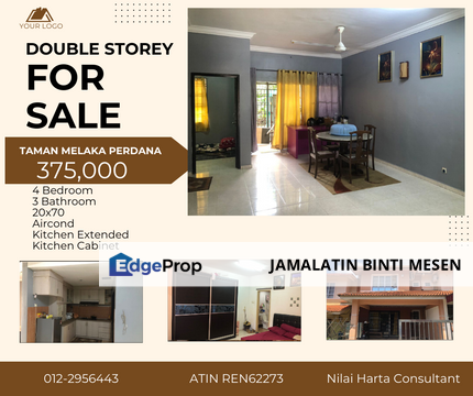 Double Storey Terrace 375K Taman Melaka Perdana With Extended Kitchen and Cabinet , Melaka, Alor Gajah