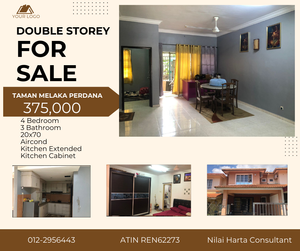 Double Storey Terrace 375K Taman Melaka Perdana With Extended Kitchen ...