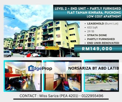 Level 2 Renovated End Unit Furnished Flat Tmn Kinrara Puchong, Selangor, Bandar Kinrara Puchong