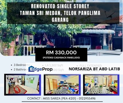 Near School-Single Storey Taman Seri Medan Teluk Panglima Garang, Selangor, Telok Panglima Garang