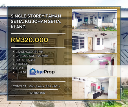 Murah Teres Setingkat Taman Setia, Kg Johan Setia Klang, Selangor, Klang