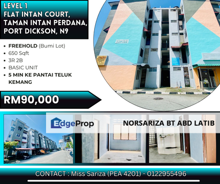Level 1 Flat Intan Court Tmn Intan Perdana Teluk Kemang PD, Negeri Sembilan, Port Dickson