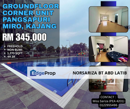 Groundfloor Corner Unit Pangsapuri Miro, Tmn Kajang Putra, Kajang, Selangor, Kajang