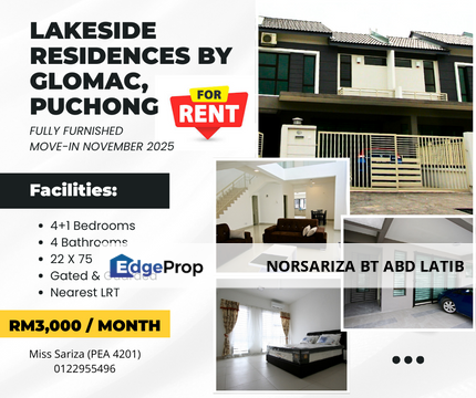 Fully Furnished Move In November - Lakeside Residence by Glomac Puchong, Selangor, Puchong