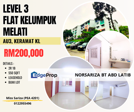 Level 3 Flat  Kelumpuk Melati, AU3 Keramat KL, Kuala Lumpur, Taman Setiawangsa